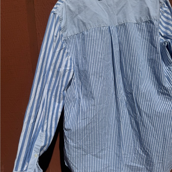 GAP Light Blue and White Pinstripe Shirt - Picture 9 of 10